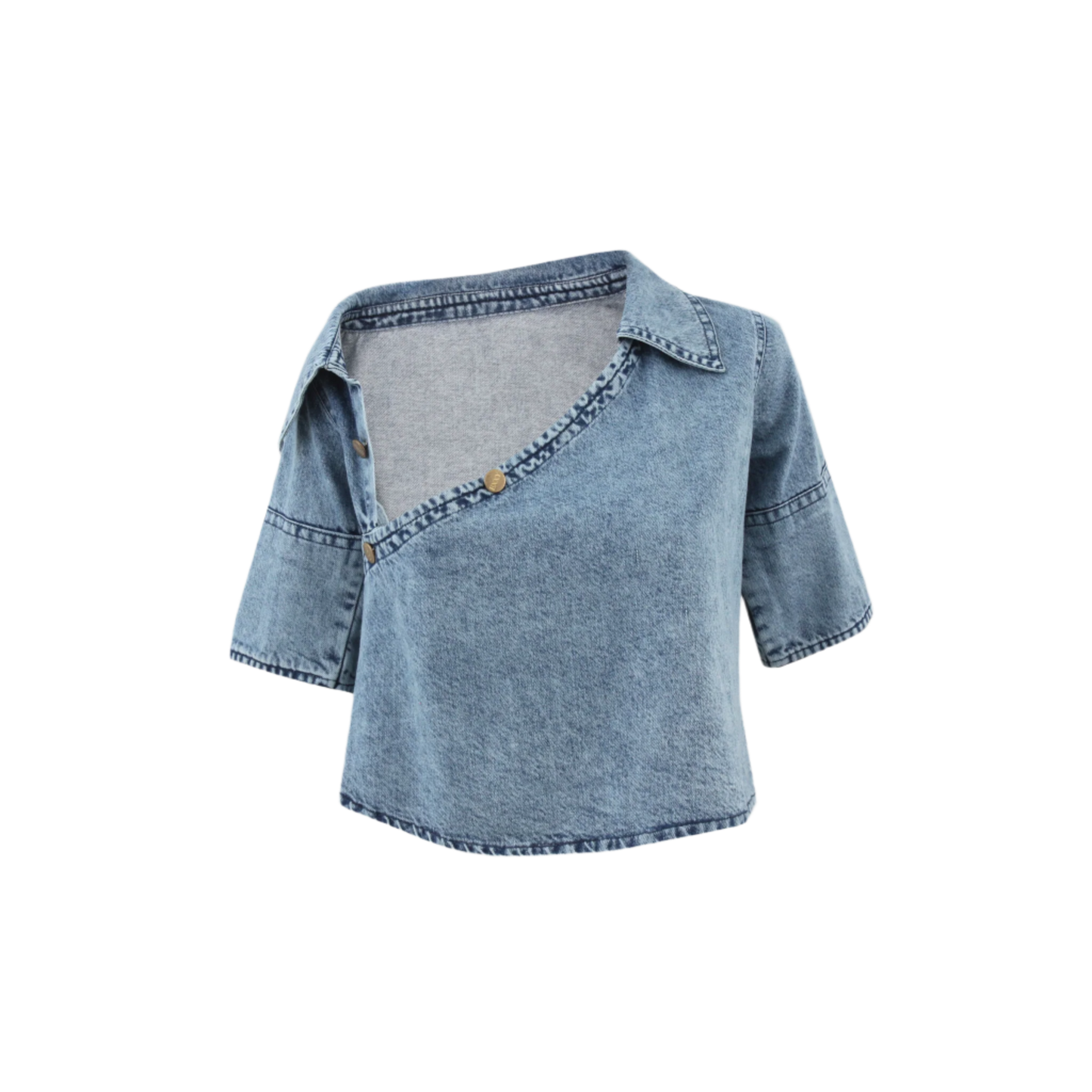 Off-shoulder denim top