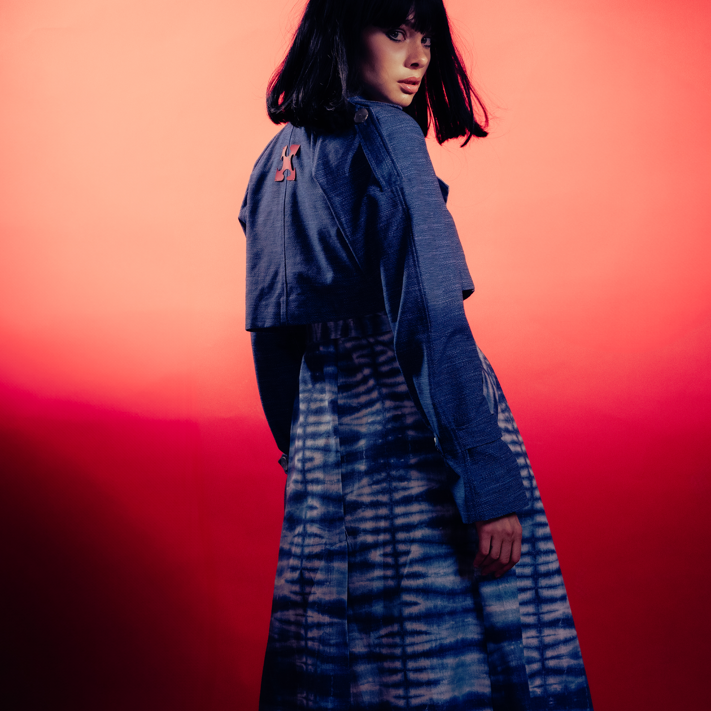 Tie-Dye print trench coat