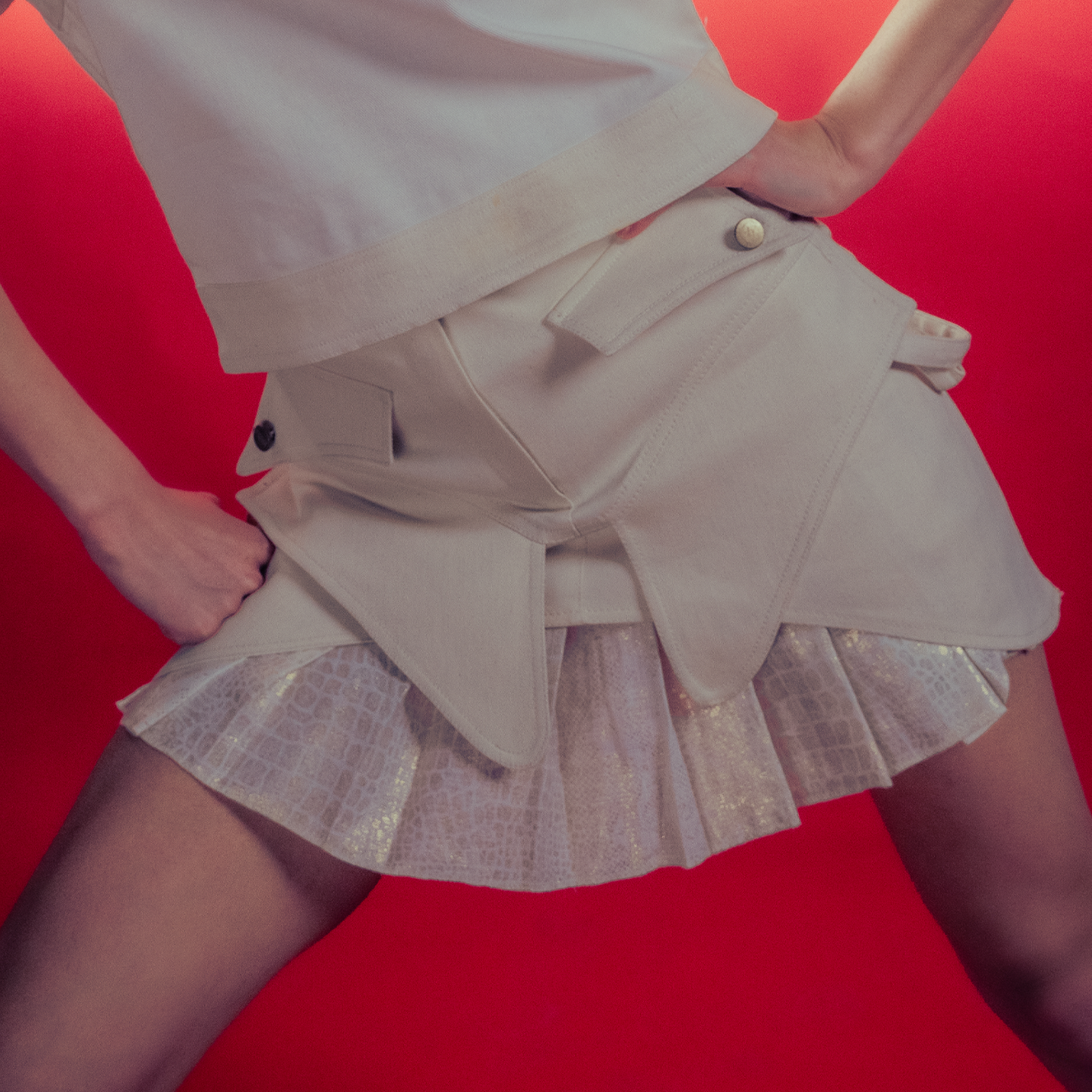 Denim short skirt