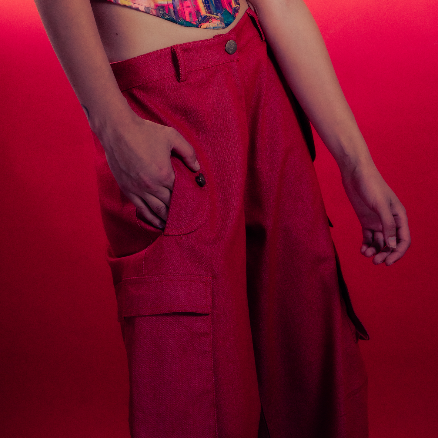 Red Cargo Jeans