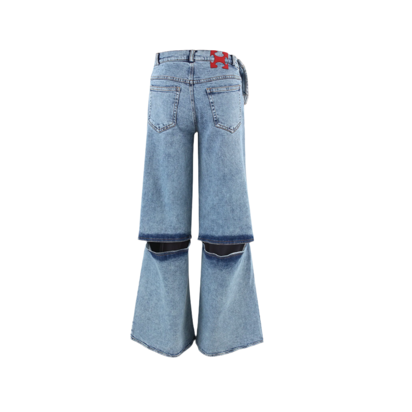 Flipped denim pants
