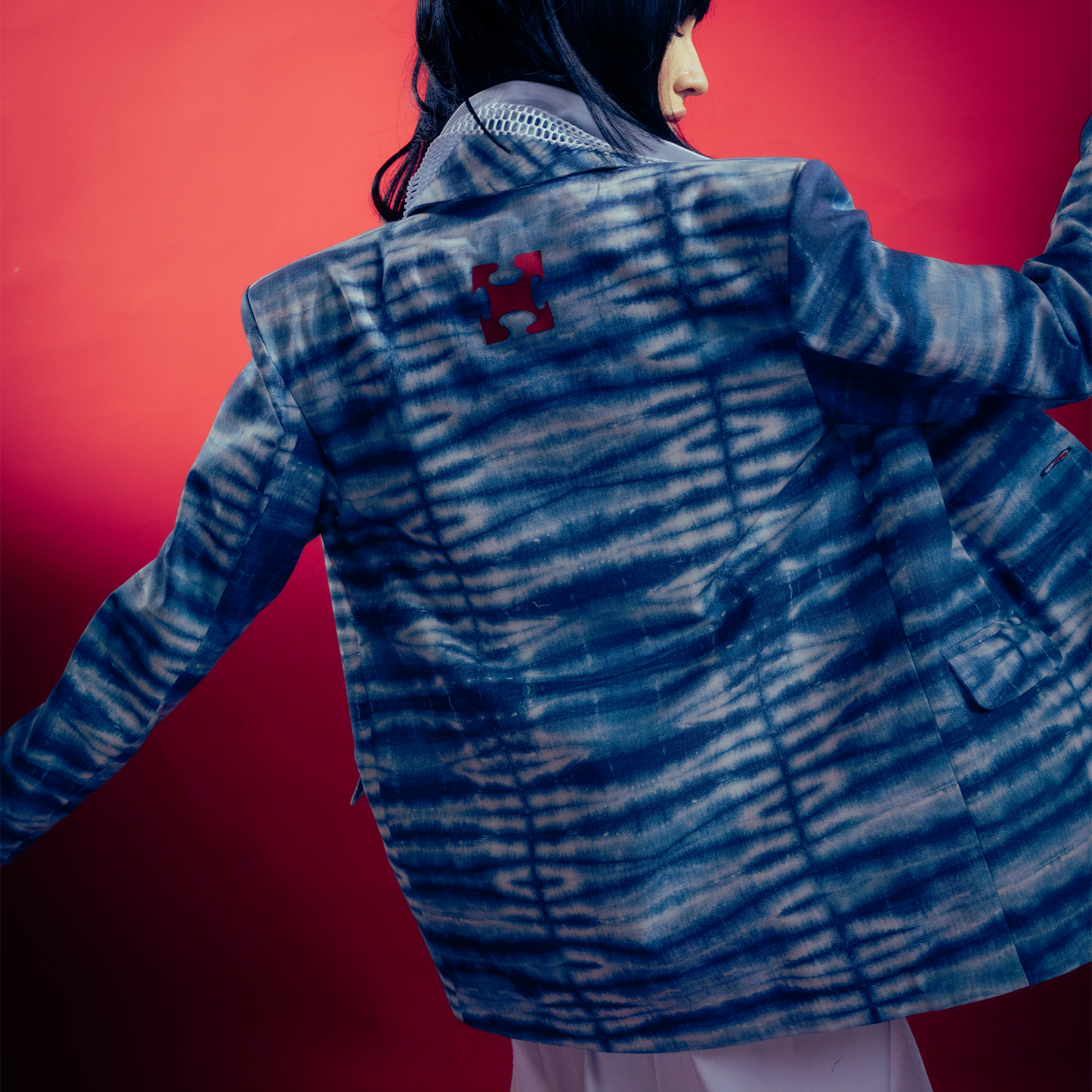 Tie-Dye Print Blazer