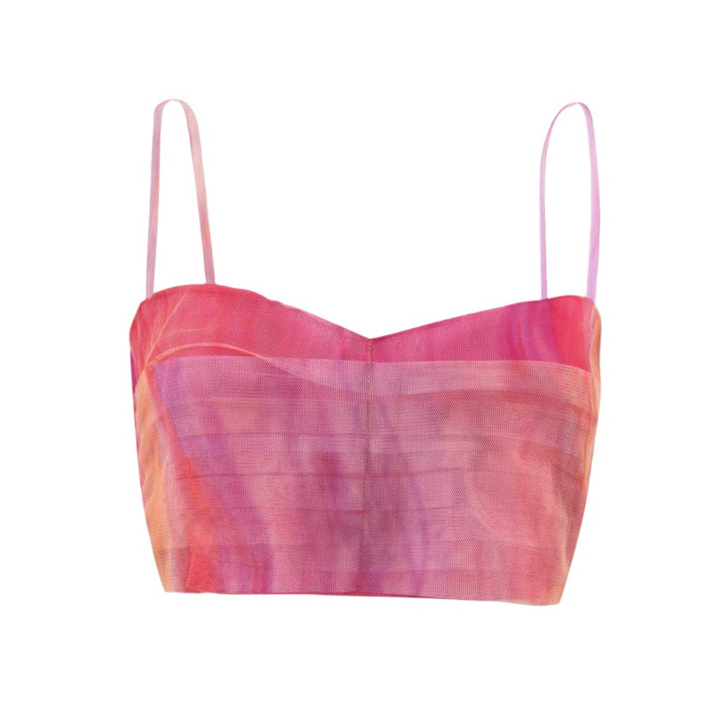 Tulle tie-dye fabric top