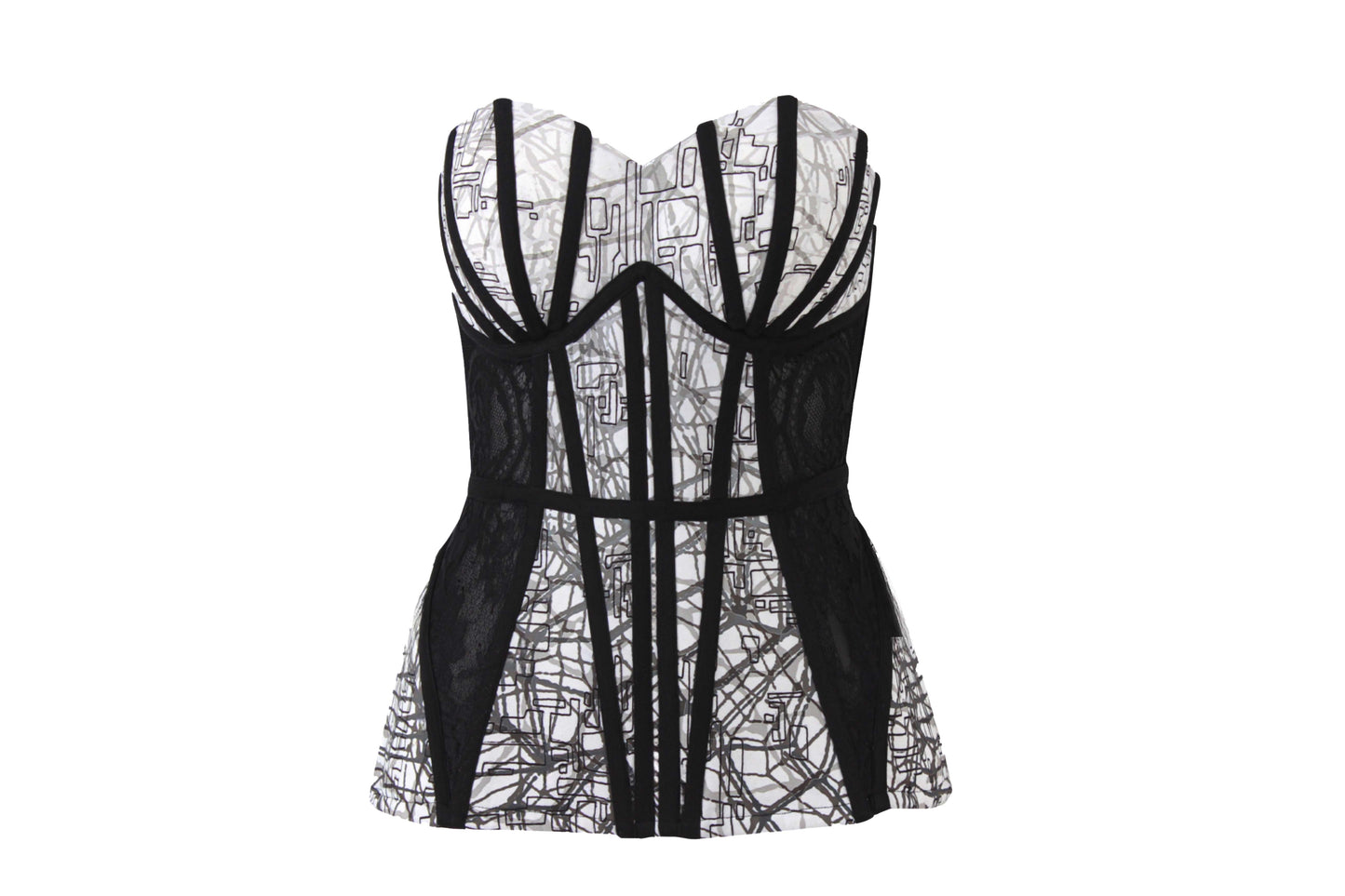 Monochrome Maze Corset
