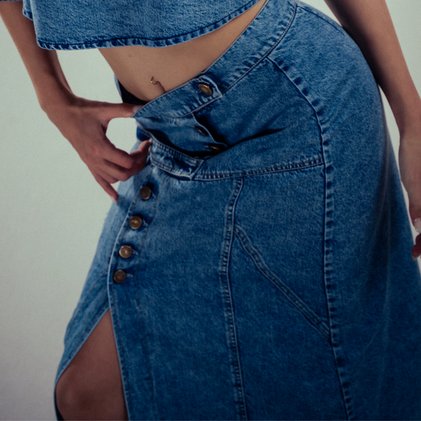 Blue Denim long skirt