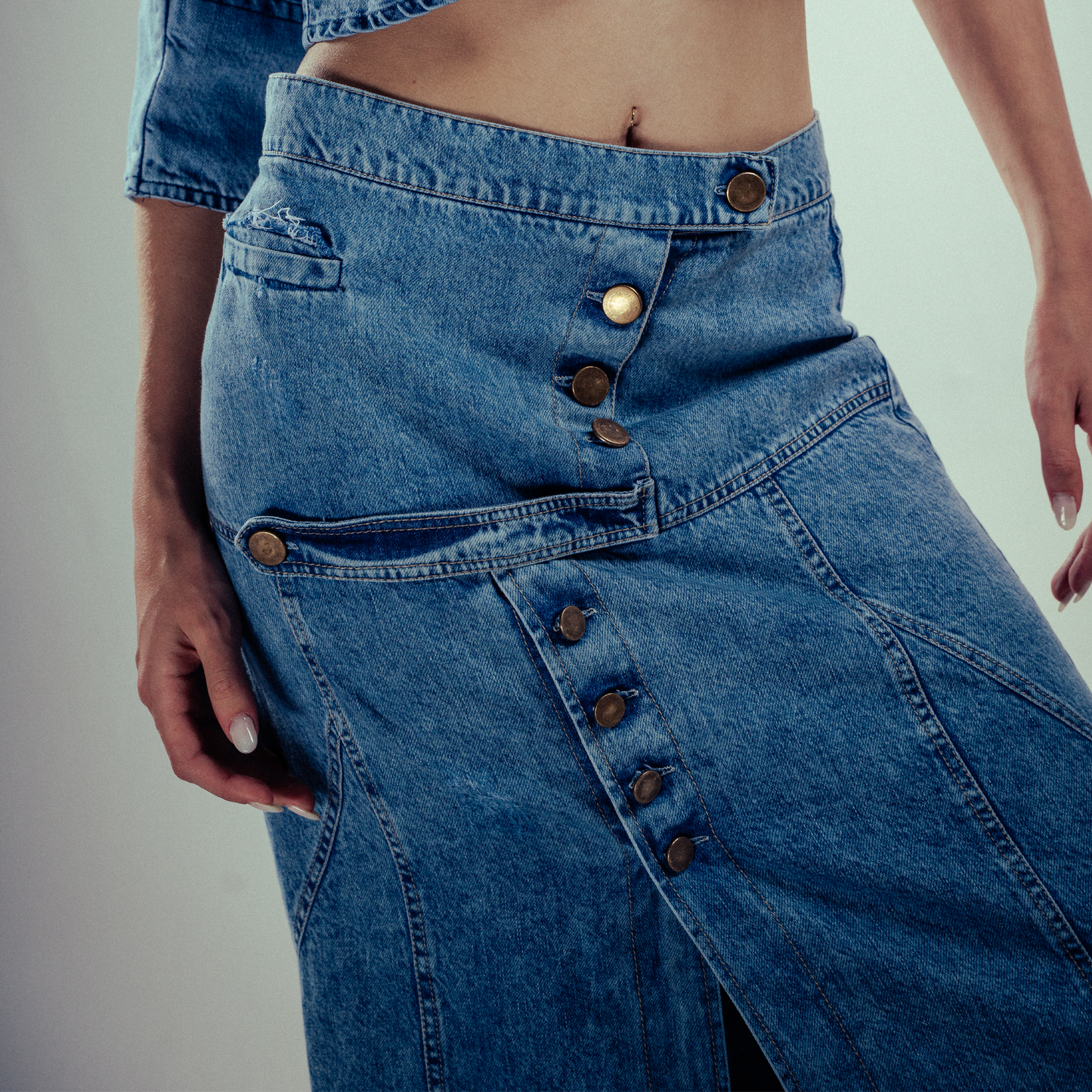 Blue Denim long skirt