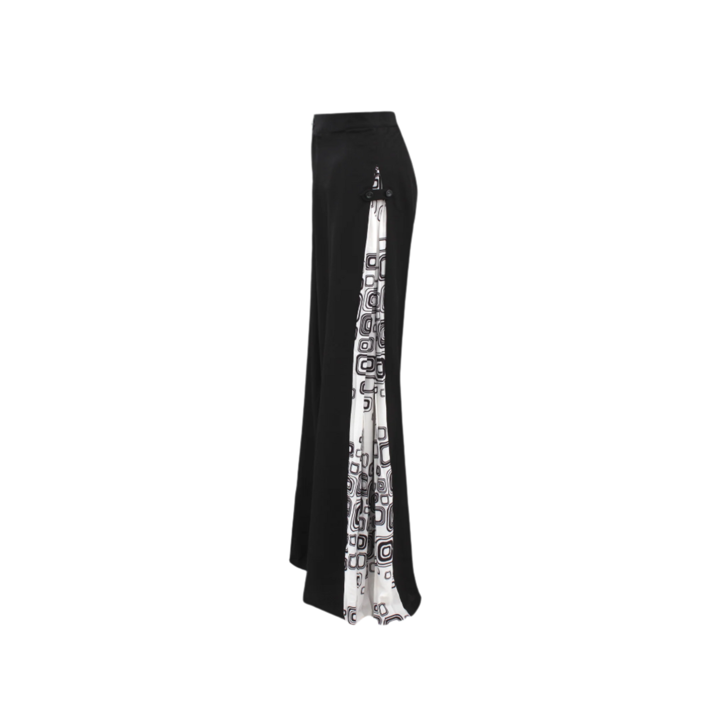 Pleated Black and White Pants