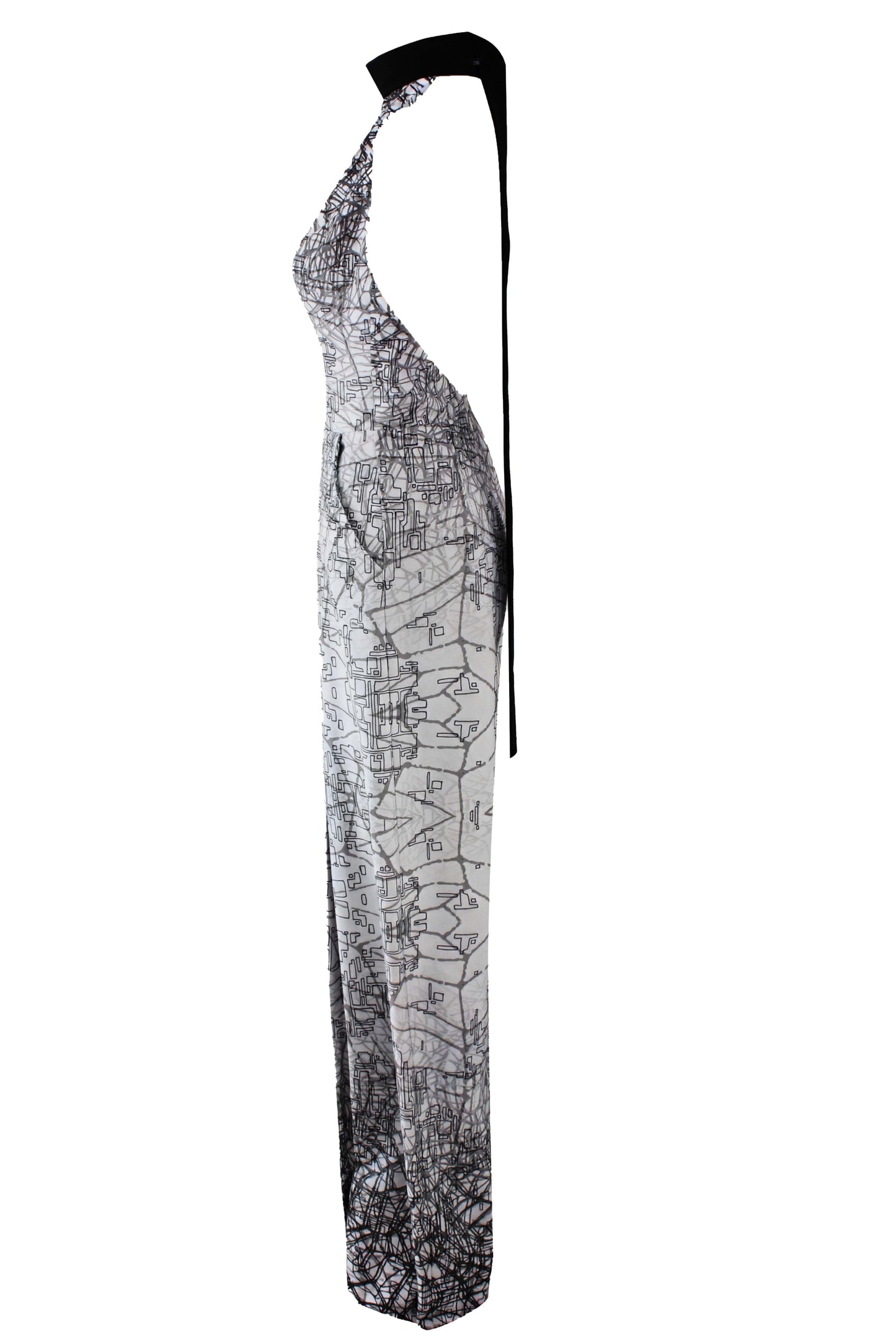 Urban Grid Halter Jumpsuit