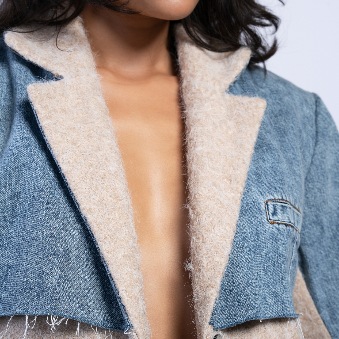 Fractured Warmth Denim Jacket