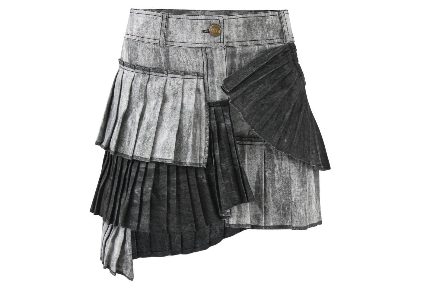 The Exxfold Pleated Skirt - Grey