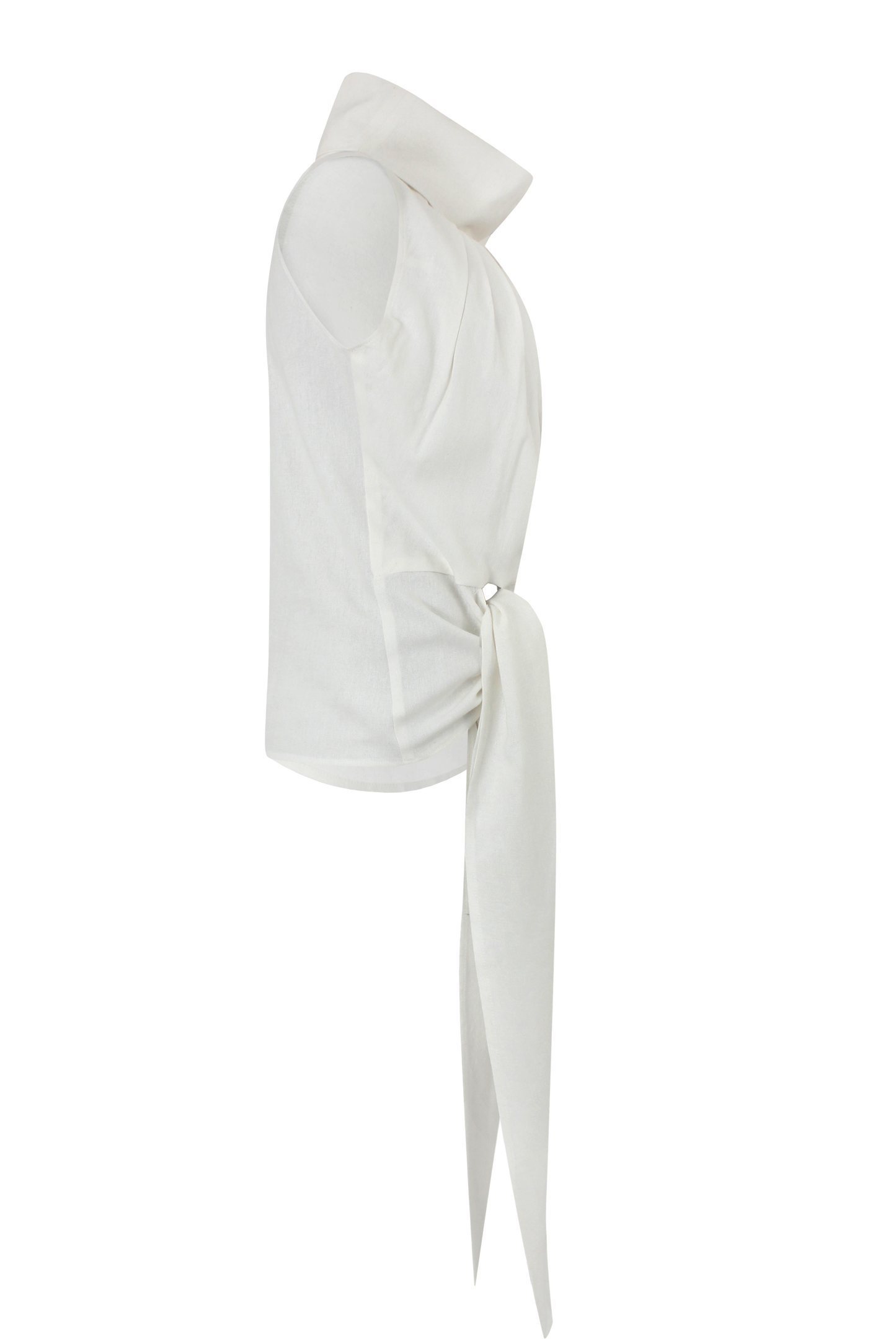 Drape Tie Top - White