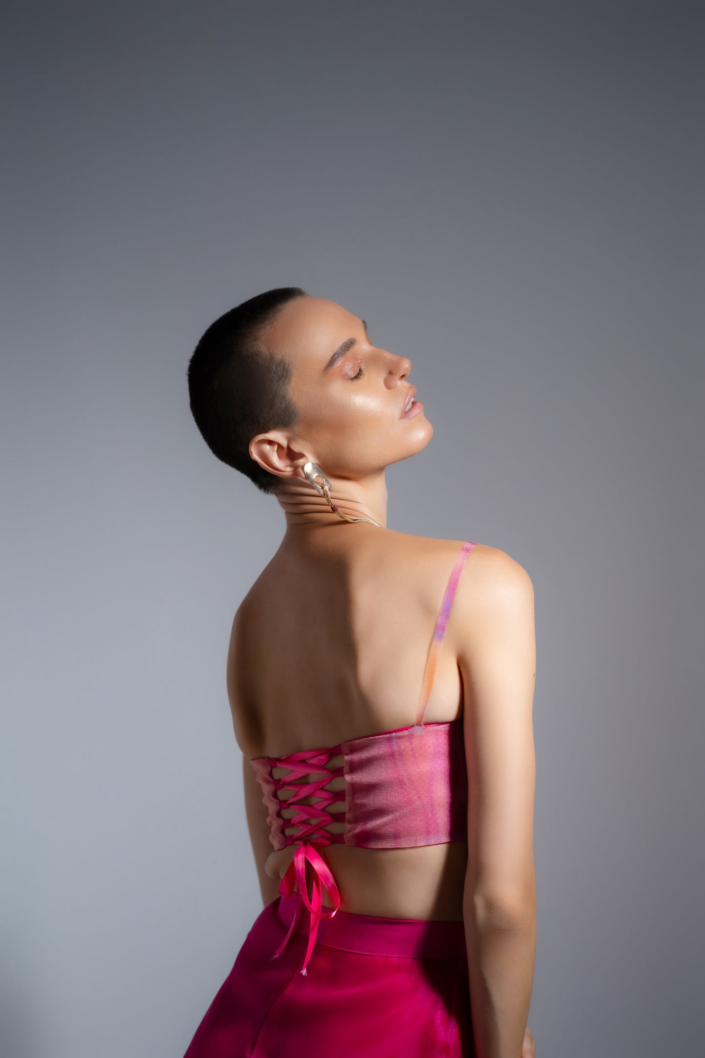 Tulle tie-dye fabric top