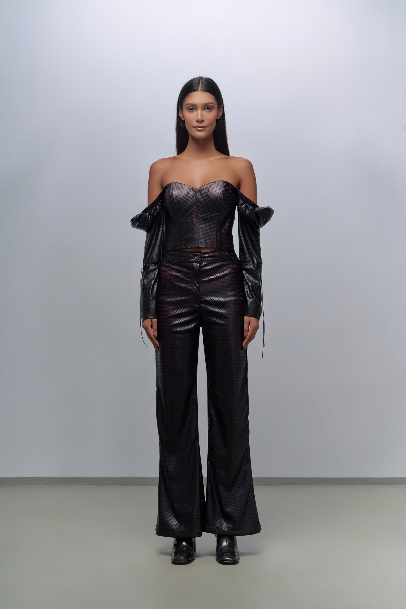 Fishnet Leather Pants
