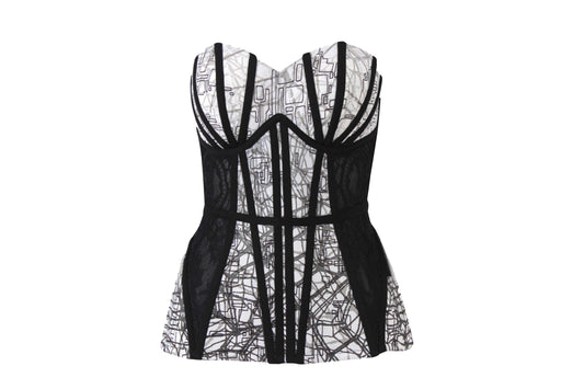Monochrome Maze Corset