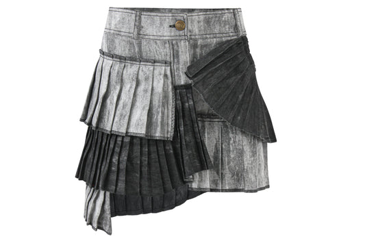 The Exxfold Pleated Skirt - Grey