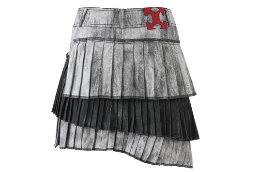 The Exxfold Pleated Skirt - Grey