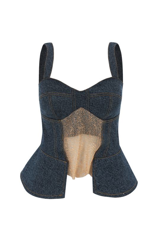 Cut-Through Corset - The Blue Denim
