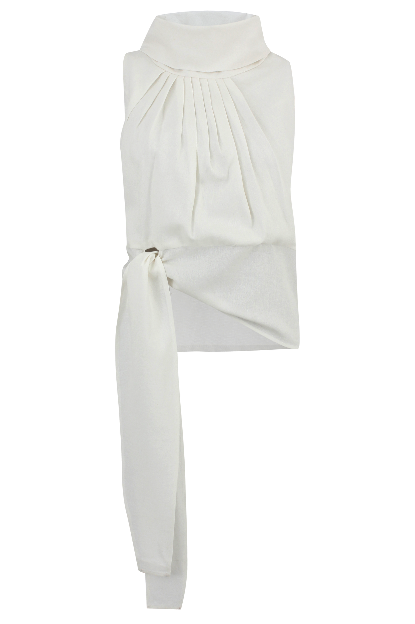Drape Tie Top - White