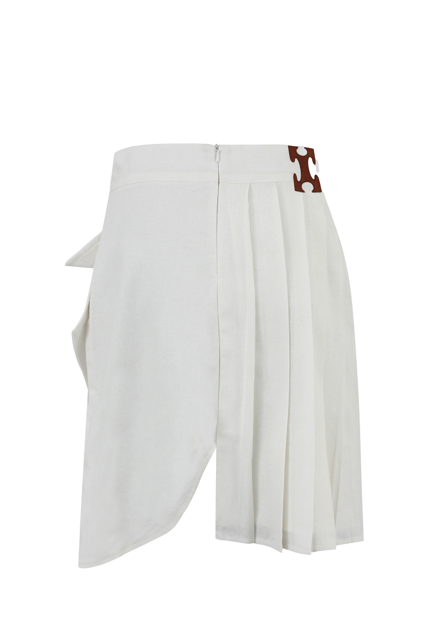 Sharp Drape Mini - White Skirt