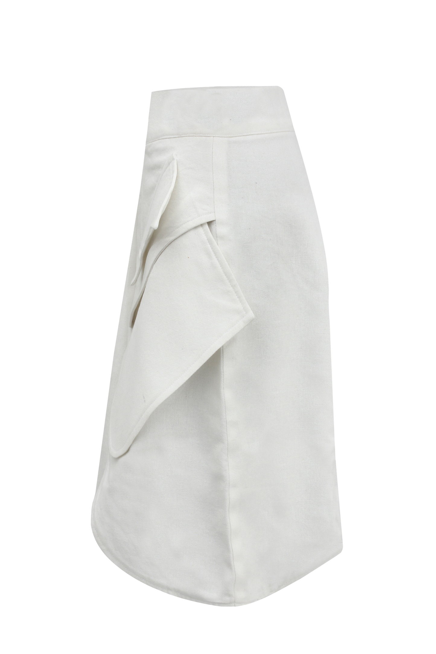 Sharp Drape Mini - White Skirt