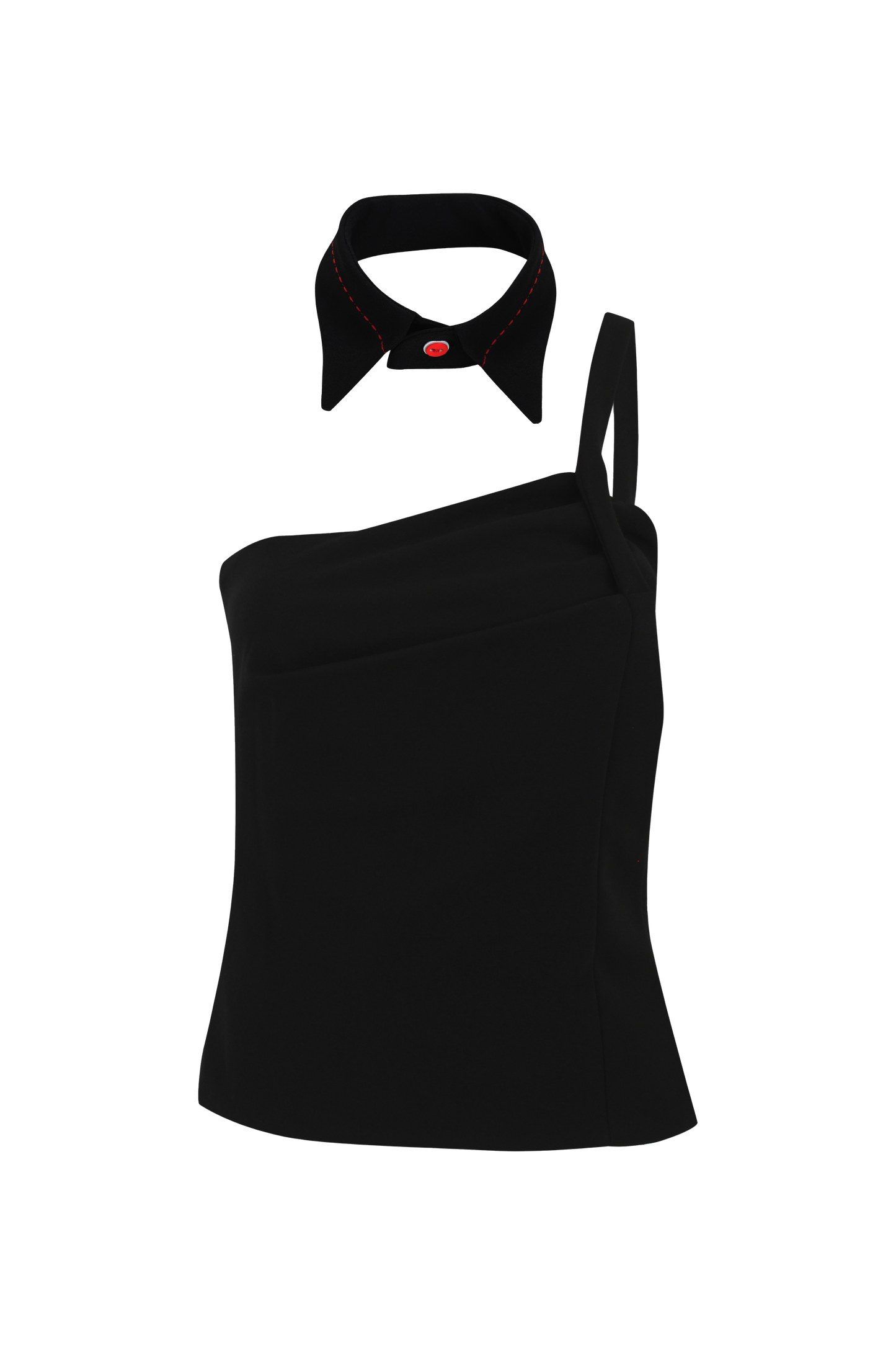 Split Collar Top - Black