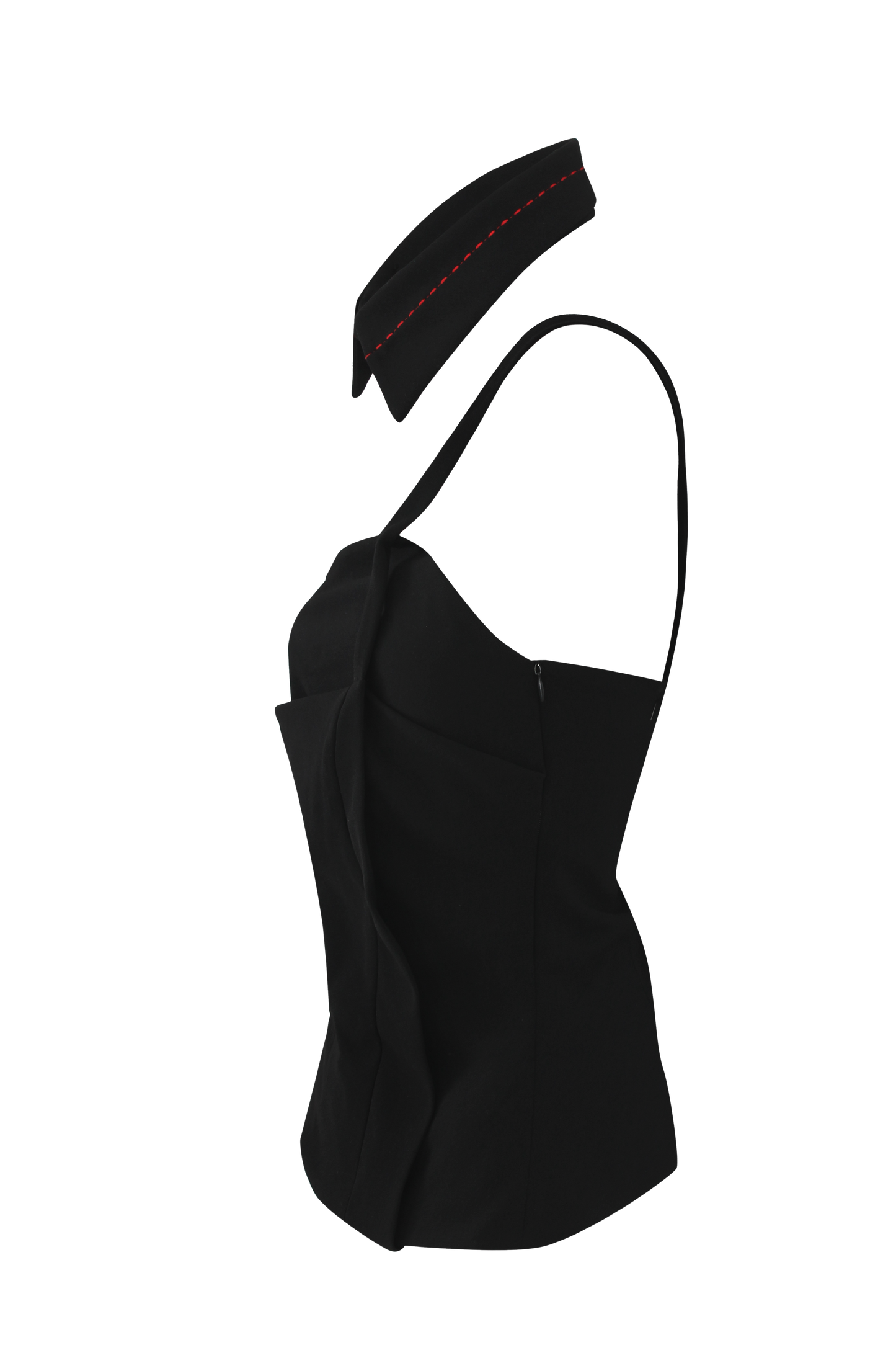 Split Collar Top - Black