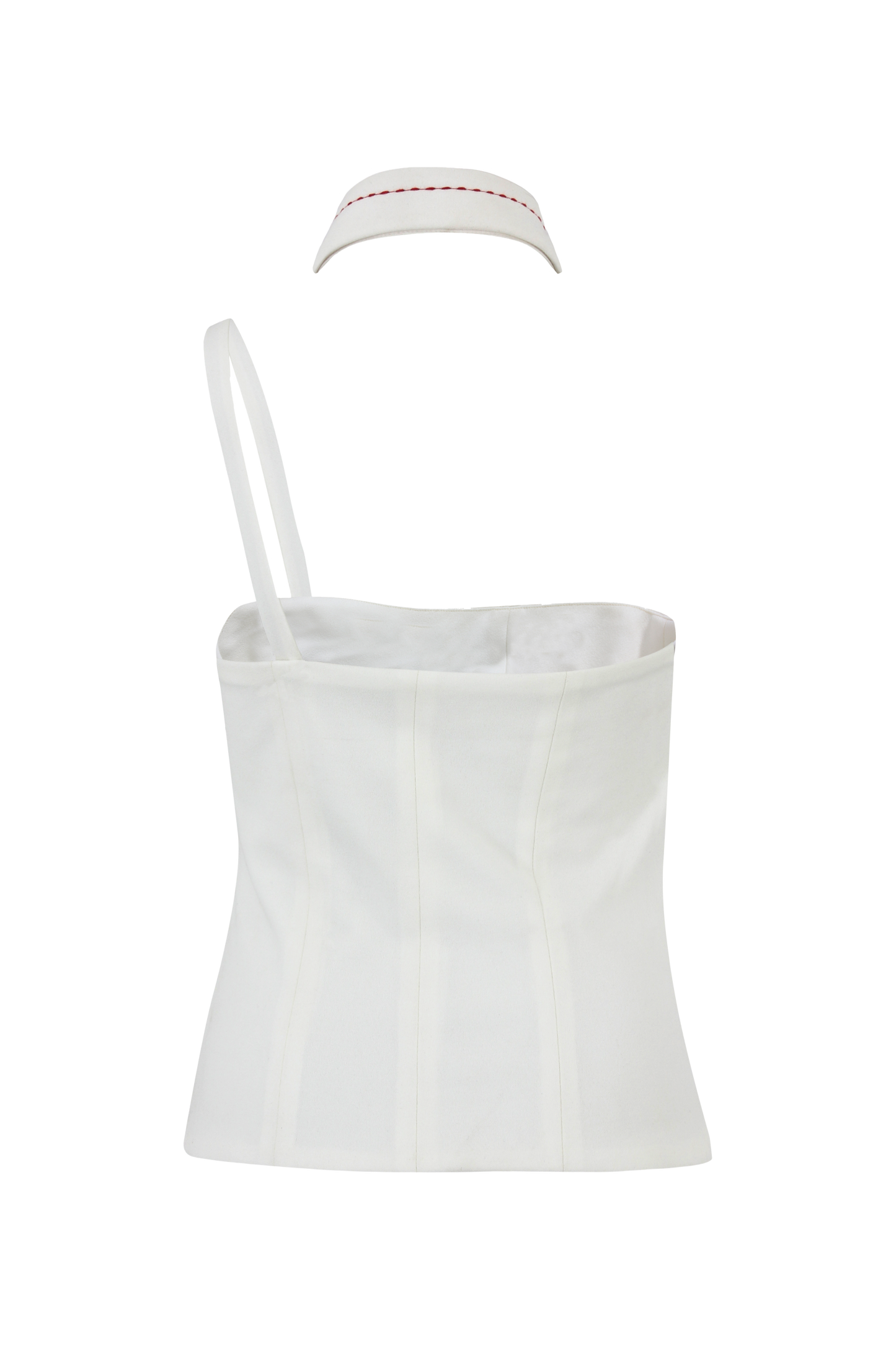 Split Collar Top - White