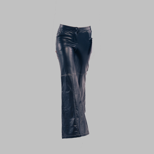 Black Flare Leather pants